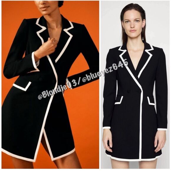 Alice + Olivia “Kyrie” piped tuxedo dress 0 - Picture 2 of 7